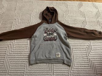 Vintage Y2K Ecko Unltd Applique Hoodie Grey / Burgundy Size L (OBO)