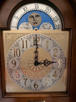 Grandfather Clock Face with Moon Phase Dial