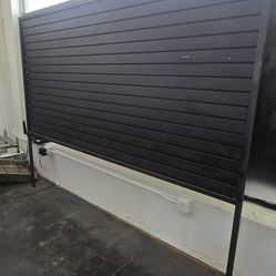 Large Retail Slat Wall on Metal Stand