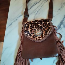 Leather Printed Crossbody Purse 