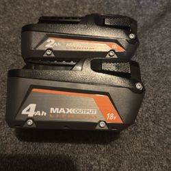 Ridgid  Max  Output Batteries 2ah 4ah