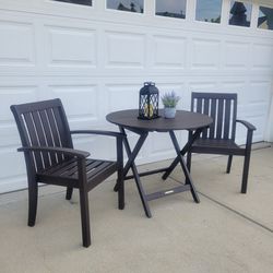 Original Pottery Barn Patio Set: Folding Table And 2 Chairs 
