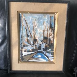 Leonard (Parker Lee) 1924 -1995. Oil on Canvas. Abstract.
