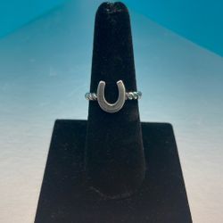 James Avery Retired Twisted Wire Horseshoe Ring Size:6-1/2