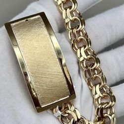  77 Grams 10KT Solid Gold Chino Link Bracelet