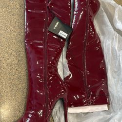 Burgundy And Black Boots