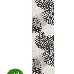 2ft X 10ft Aloha ALH05   Outdoor Indoor BLACK WHITE Rug Runner !!