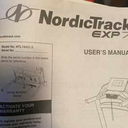 Treadmill Nordic EXP Like New Barely Used
