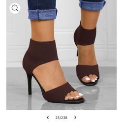 NEWBELLA MOUSSE FIT Women Peep Toe Stiletto Heeled Sandals - BRAND NEW NEVER WORN