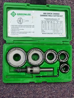 Greenlee 660 6 Pcs Quick Change Carbide Tipped Hole Cutter Set, 7/8"-2"