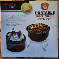 Portable 2-in-1 BBQ Grill Combo