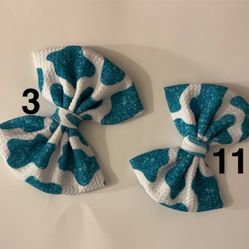 Cow Print Hair Bows
