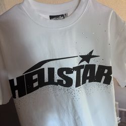 Hellstar Rhinestone Tee Men Size S White 