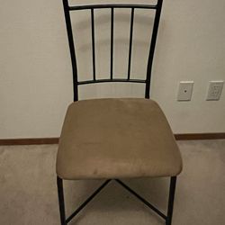 3 Suede Metal Chairs