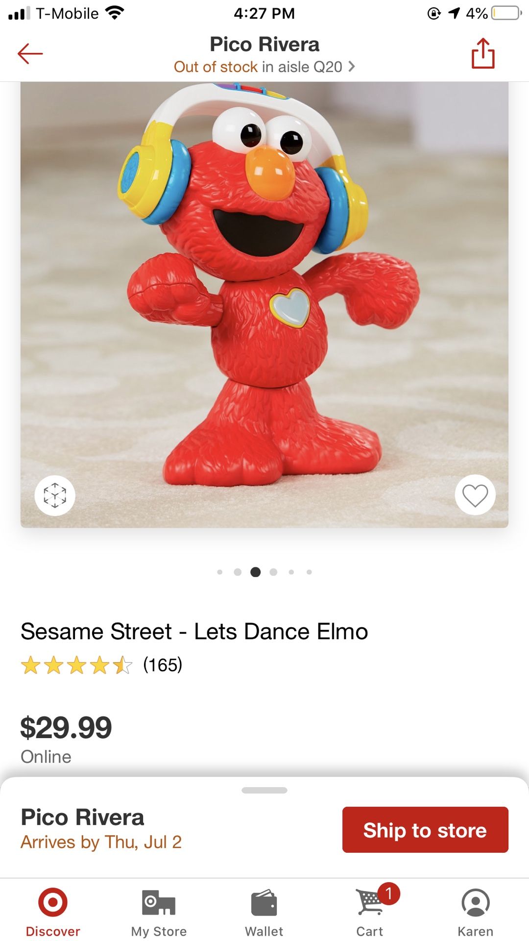 Elmo singing toy