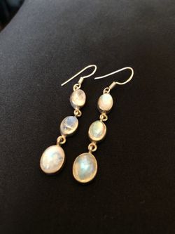 Moonstone Earrings 925 silver setting