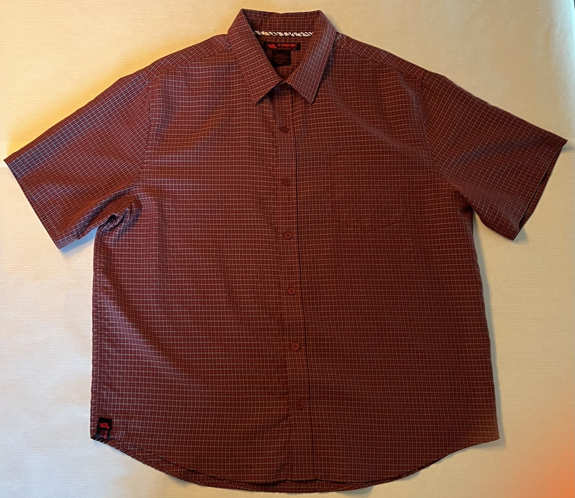 Tony Hawk Shirt Men XXL Plaid Short Sleeve Button Up