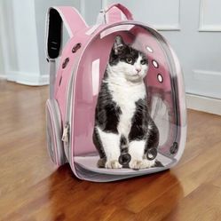   Pink-PetPack Adorable Bubble Carrying Bag for Small, Medium dogs Cats, Space Capsule Pet Park, Hiking backpack, Airline Approved Travel Carrier  