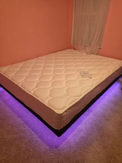 LED Floating bed with mattress INCLUDED.