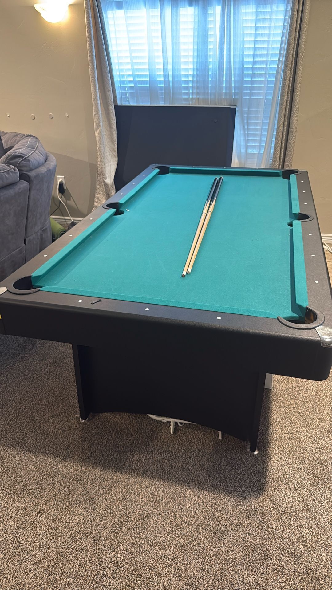 Pool Table and Convertible Tennis Table with Balls.