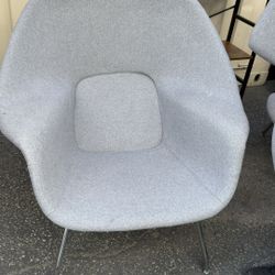 Replica Womb Chair With Ottoman,  Grey