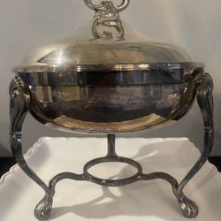 ✨ESTATE SALE✨Vintage Silver-Plate Chafing Dish – Elegant Collector’s Piece