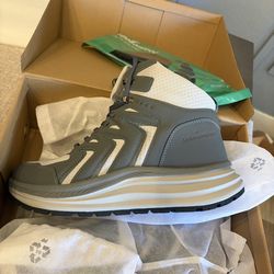 Men's Orthopedic Mid Trekking Hiking Boots: Comfortable Plantar Fasciitis Ankle Support Work Walking Running Shoes, Orthotic Cushion Sport Gym Cross T