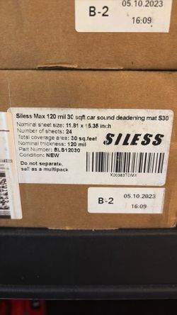 Siless Max 120 mil (3mm) 30 soft Car Sound Deadening Mat - Butyl Automotive Sound Deadener