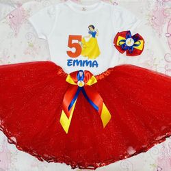 Snow White 5th Birthday Tutu Dress Personalized 