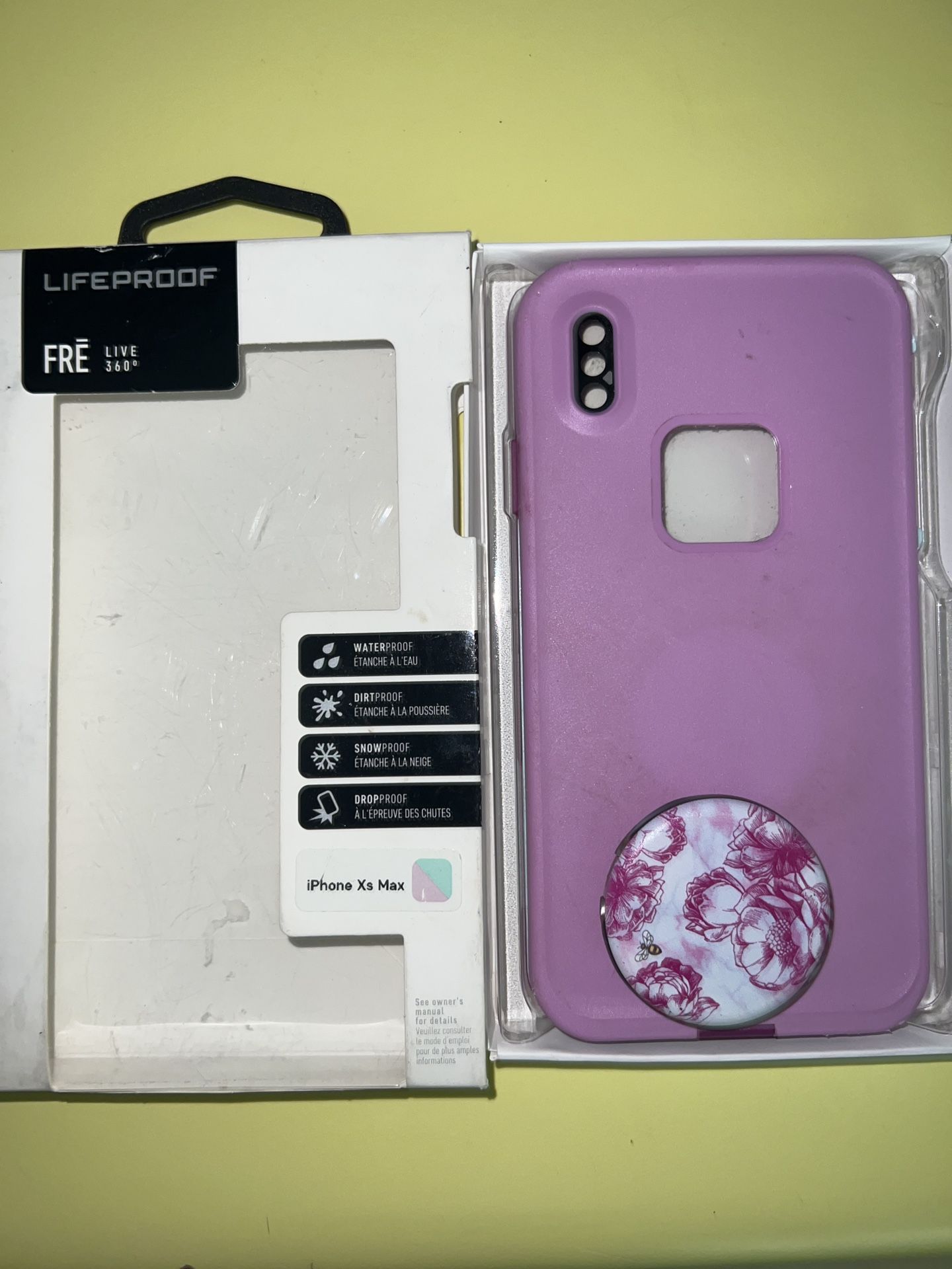 Used Pink Lifeproof iPhone XS Max Cellphone Case 