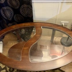 Wood And Glass Coffee Table 