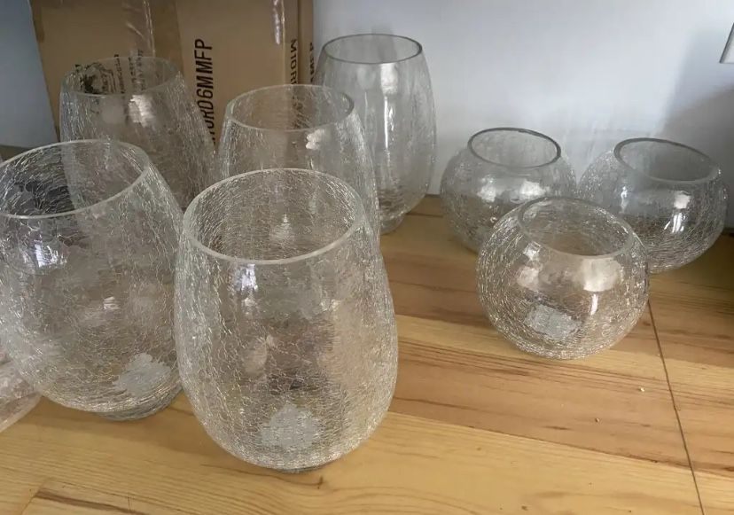 9 pc Table Decor Wedding Decor Vases Mirrors