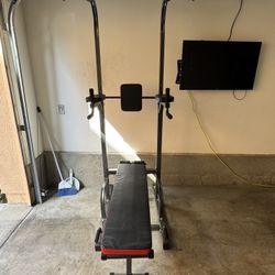 Chin Up/Dip Station with attachable Bench (Home Gym) For Sale!!!