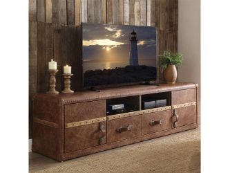 Aberdeen Brown Top Grain Leather TV Stand