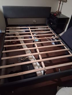 Grey headboard white mattress