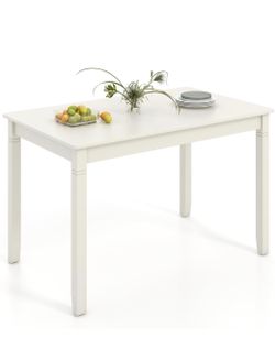 White Wood Rectangular Dining Table