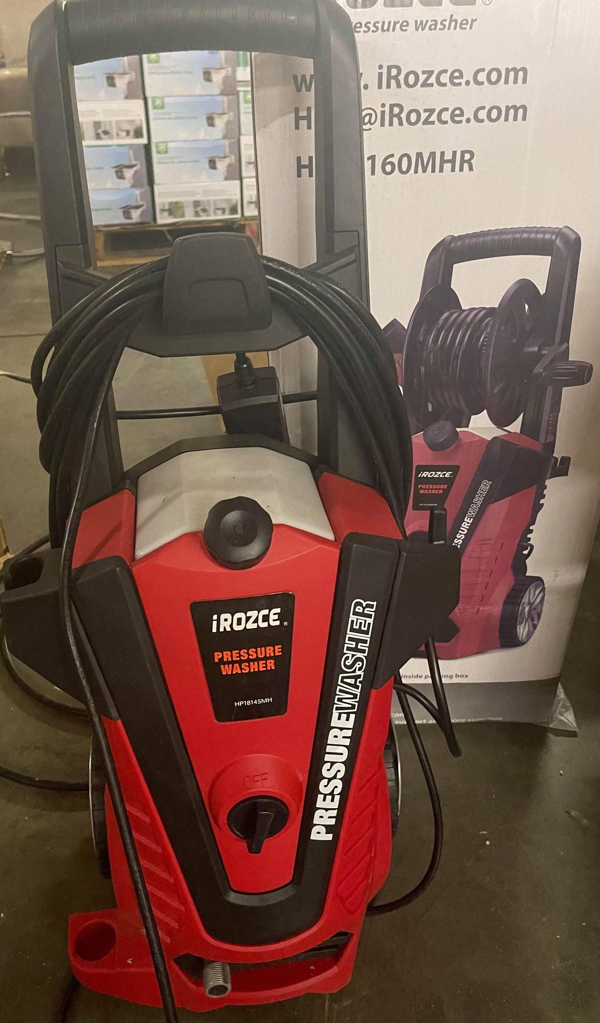iRozce High Pressure Washers, 2610PSI 1.85GPM Max Electric Power Washer with Hose Reel/On-Board Detergent Tank for Concrete, Deck,Patio