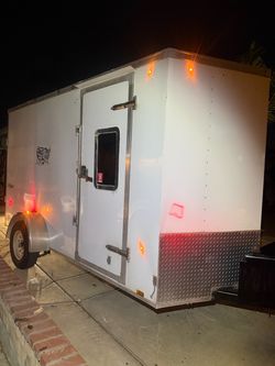 White Enclosed Cargo Trailer Single Axle 12x 6