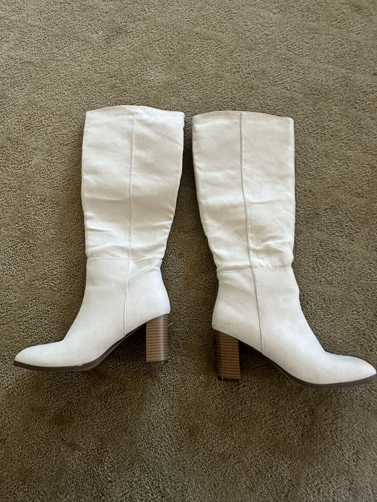 White Knee High Boots