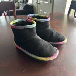 Toddler Girl Children’s Place Black Rainbow Boots Size 9 