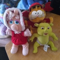 Three Vintage Plush Stuffed Animals Toy
