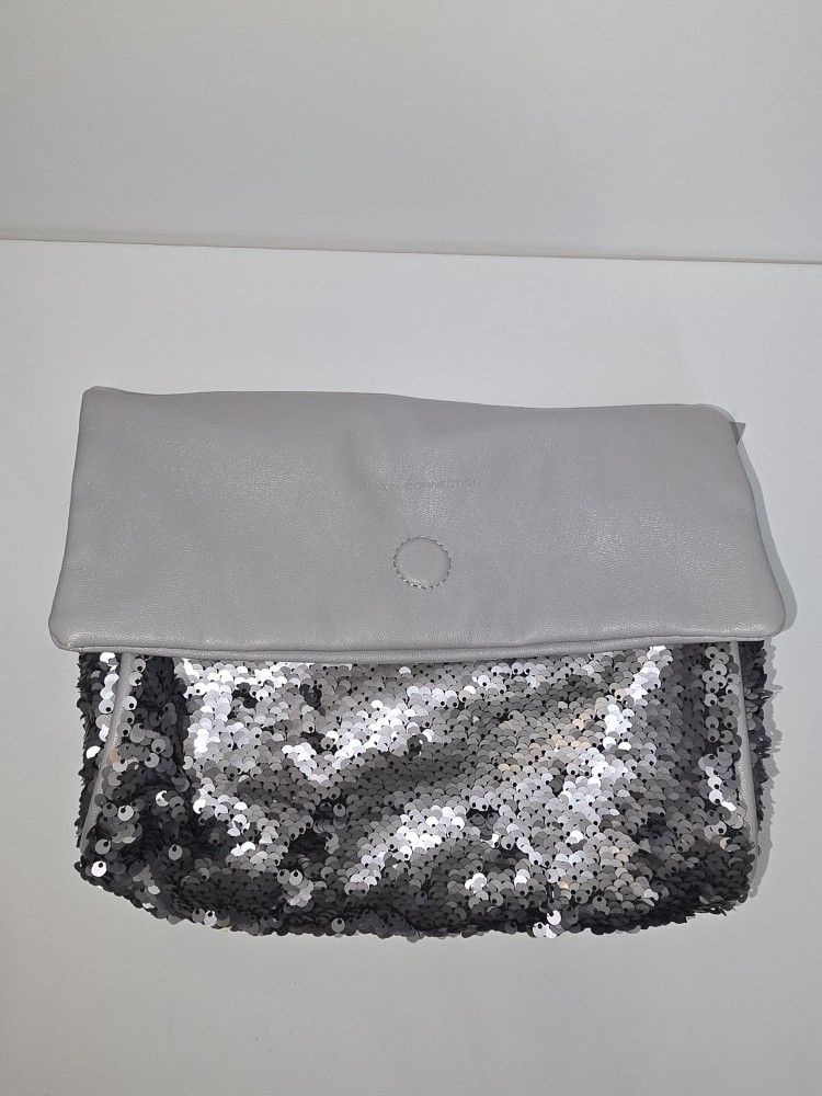 Silver Sequin Clutch