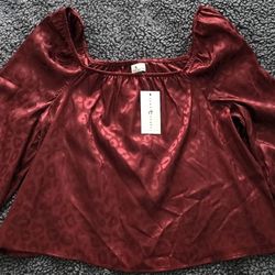 Women's Sateen Blouse Size XL New