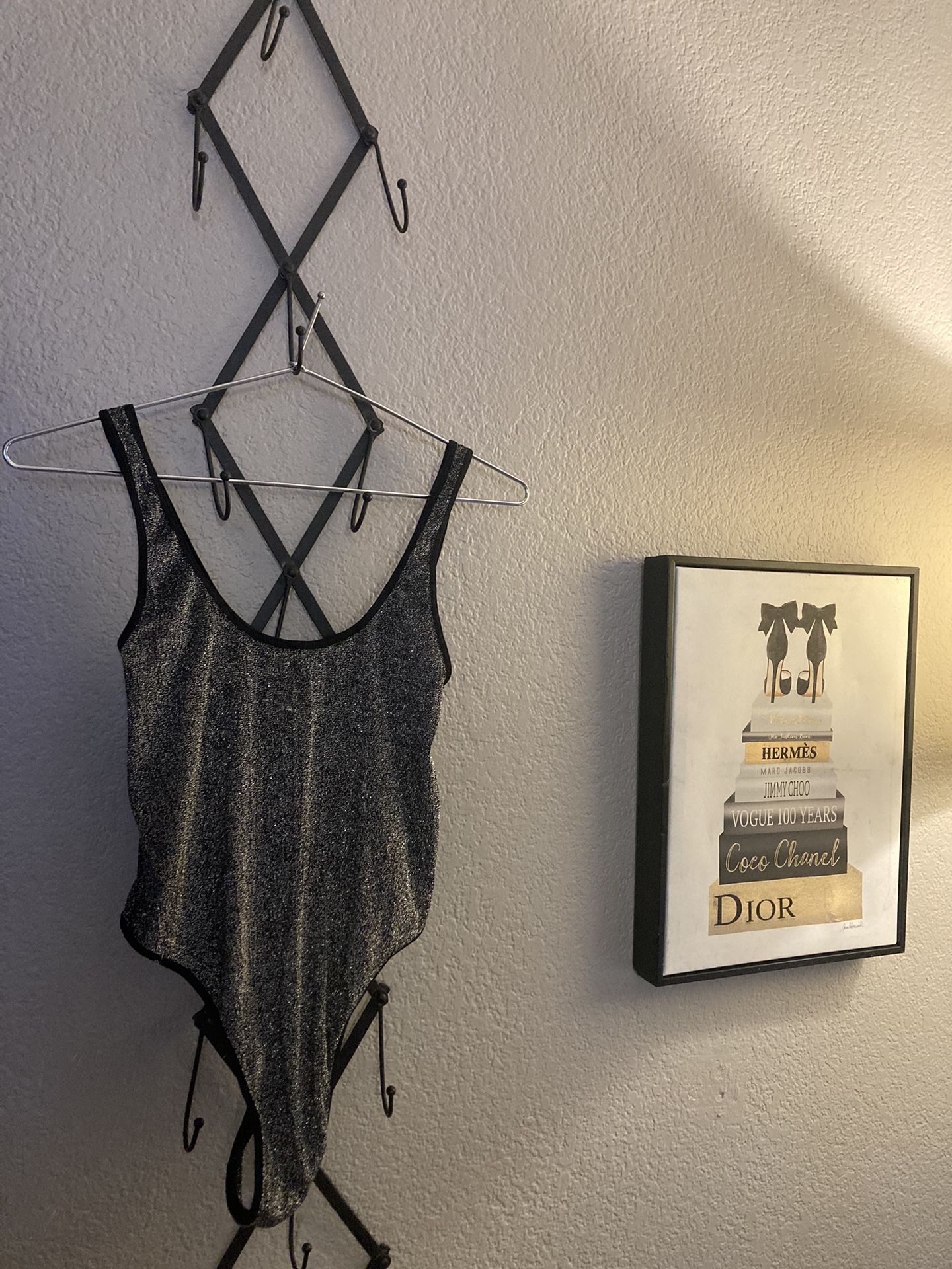 Sparkly Black And Silver Bodysuit Size Small