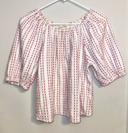 White and Red Off Shoulder Top