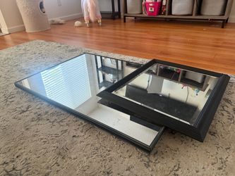 Set of 2 black framed mirrors