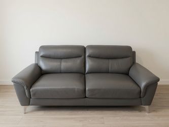 Grey Leather Sofa