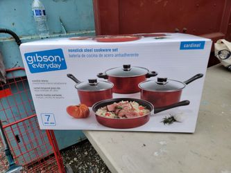 Gibson Everyday Cardinal 7-piece nonstick steel cookware set