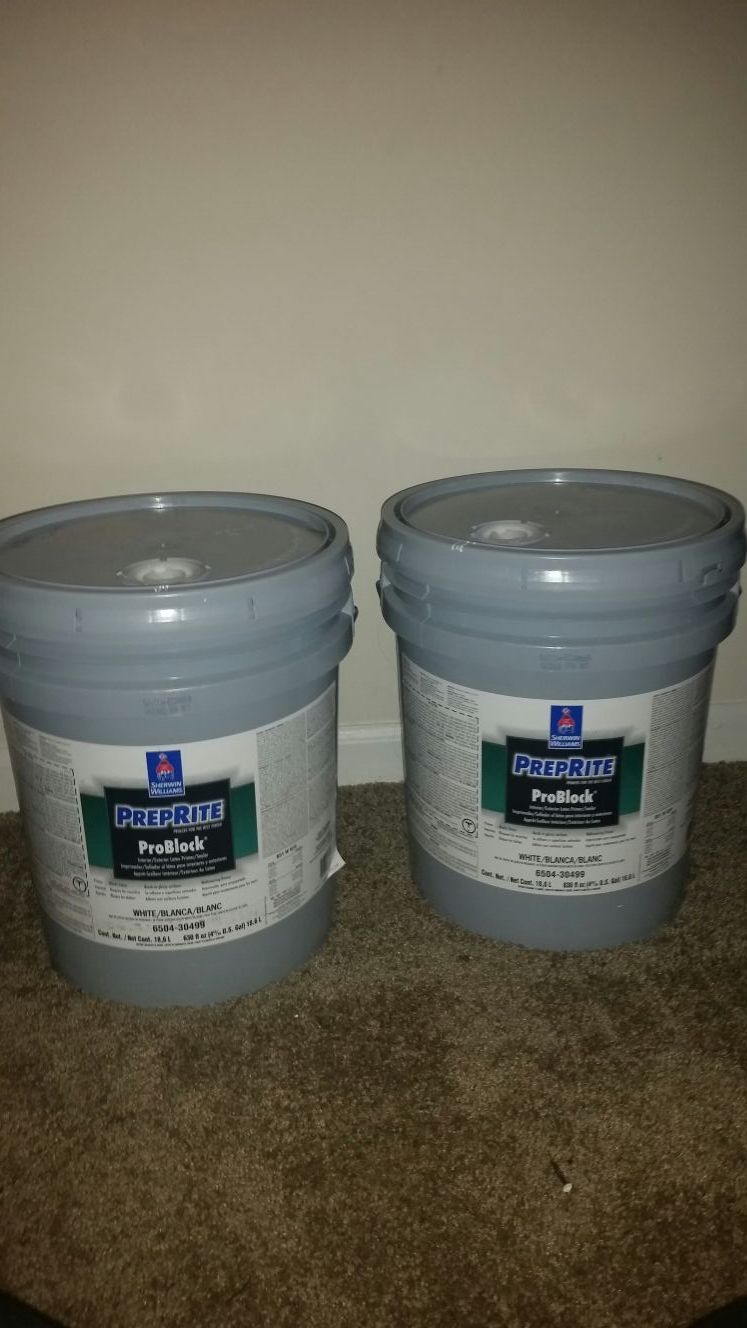 5 Gallon Preprite Problock paint "white"