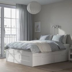 Twin bed with mattress and drawers Ikea